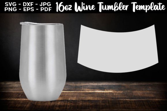 16oz Wine Tumbler Template SVG