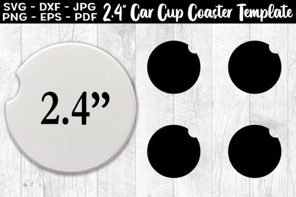 2.4 Car Cup Coaster SVG Template