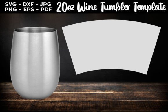 20oz Wine Tumbler Template SVG PNG