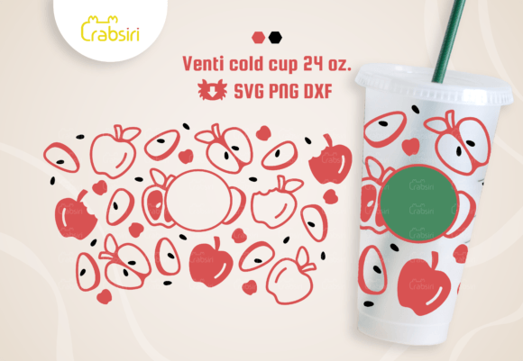 Apple Venti Cold Cup 24oz SVG