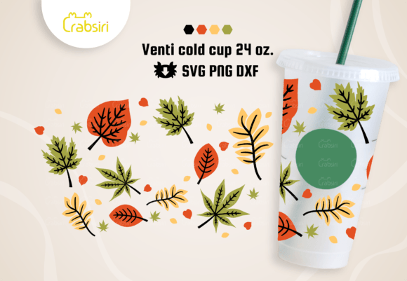 Autumn Leaf Venti Cold Cup 24oz SVG
