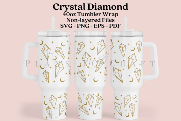 Crystal Diamond 40oz Tumbler Wrap SVG