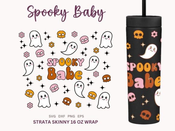 Cute Halloween Strata Tumbler 16oz SVG
