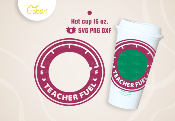 Cute Teacher Fuel Hot Cup 16oz SVG