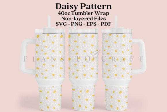 Daisy Pattern 40oz Tumbler Wrap SVG