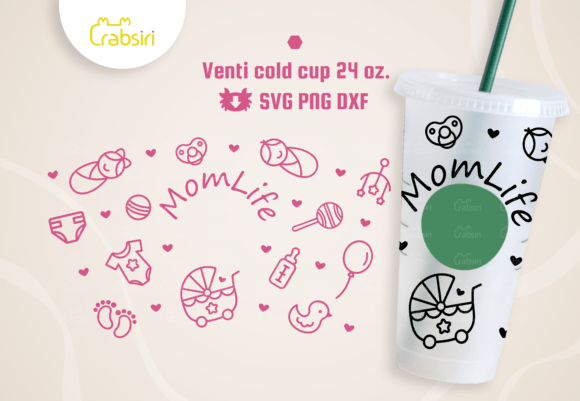 Embroidery Design Review: Mom Life Venti Cold Cup 24oz SVG