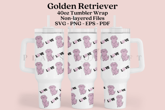 Golden Retriever 40oz Tumbler Wrap SVG