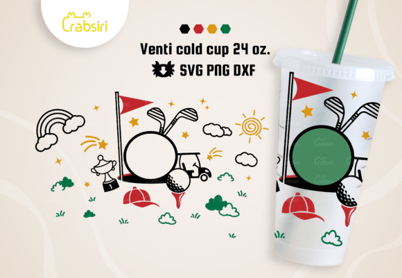 Golfing Venti Cold Cup 24oz SVG