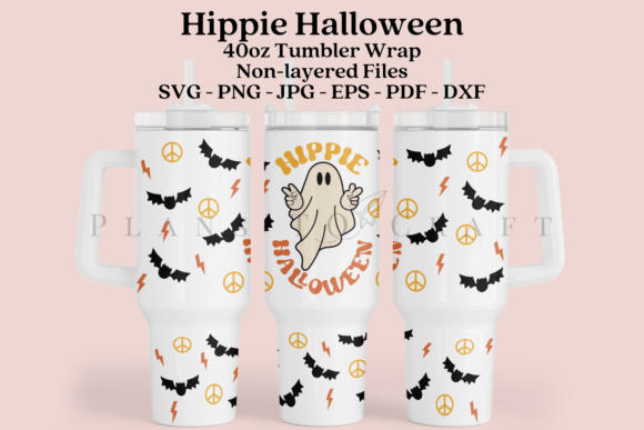 Hippie Halloween Tumbler Wrap SVG