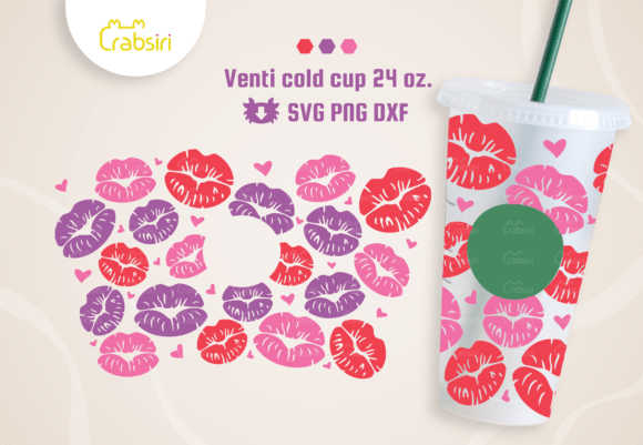 Kisses Venti Cold Cup 24oz SVG