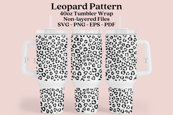Leopard Pattern 40oz Tumbler Wrap SVG