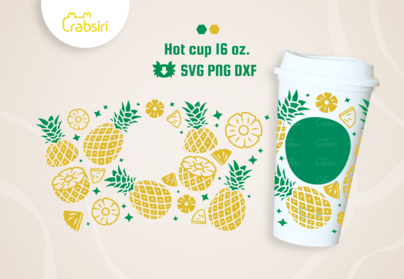 Pineapple Hot Cup 16oz SVG