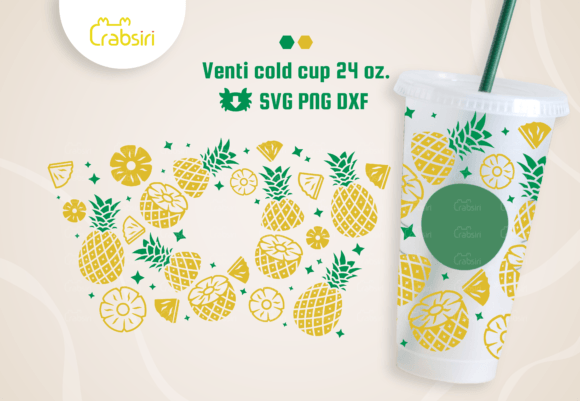 Pineapple Venti Cold Cup 24oz SVG