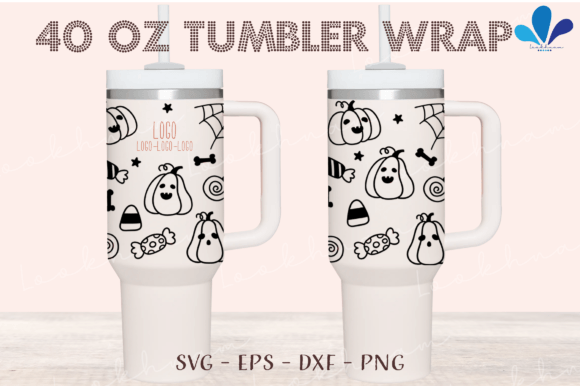 Pumpkin Halloween Candy Tumbler Wrap SVG