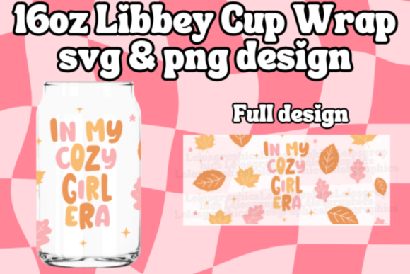 Retro Fall Libbey Cup Wrap SVG PNG