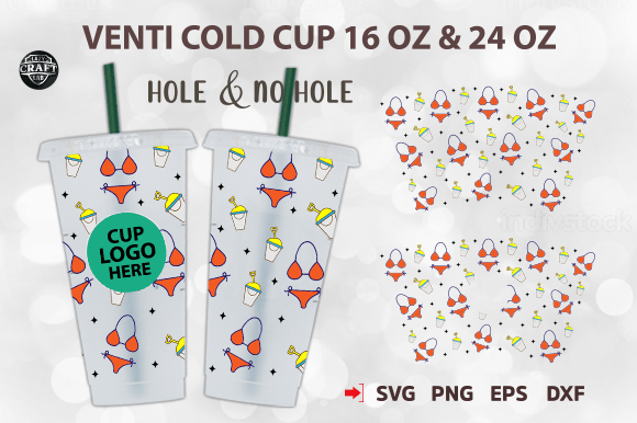 Summer Venti Cold Cup 24oz SVG Cut Files