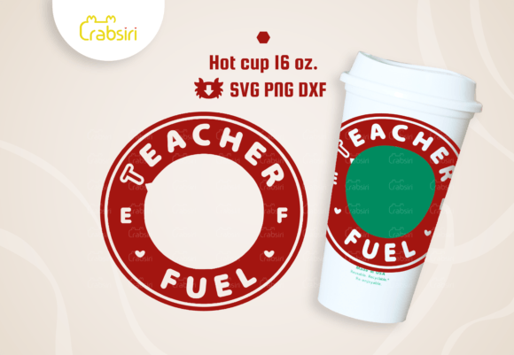 Teacher Fuel Hot Cup 16oz SVG